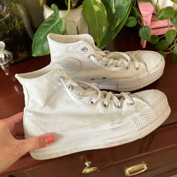 Converse platform White High-Top Sneakers - Picture 3 of 6
